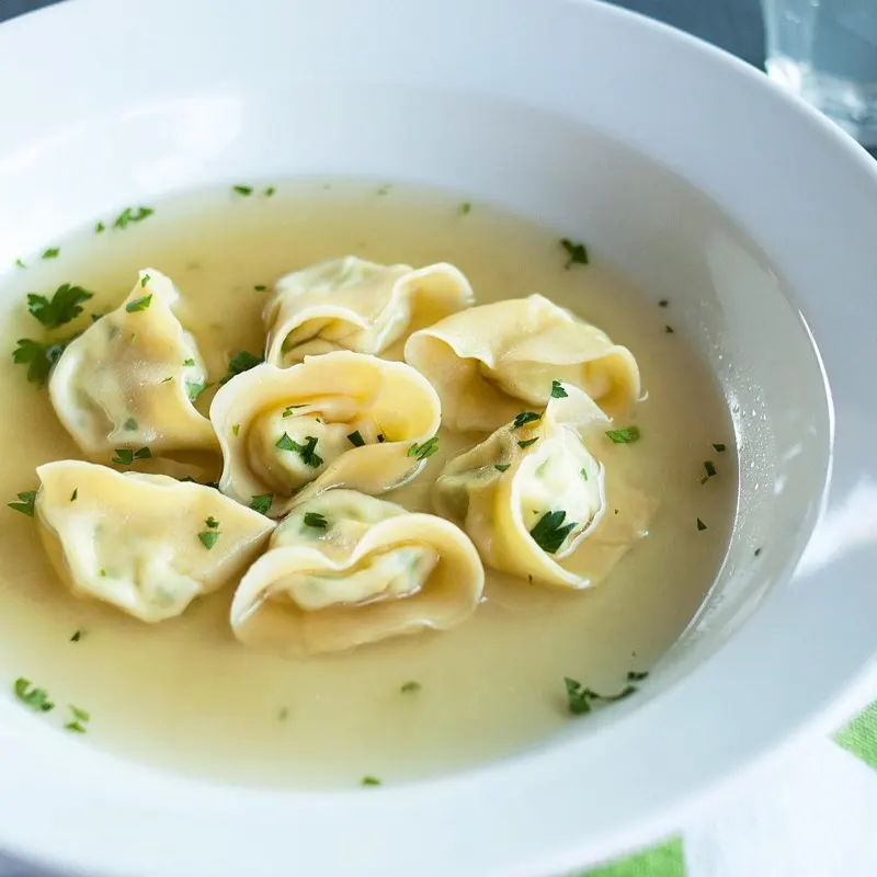 Tortellini in broth soup